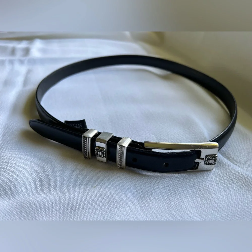 Brighton Black and Silver Belt ML 32 - Picture 6 of 13